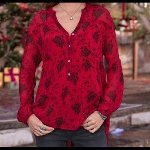 Elodie red floral tiered top. New from Sundance